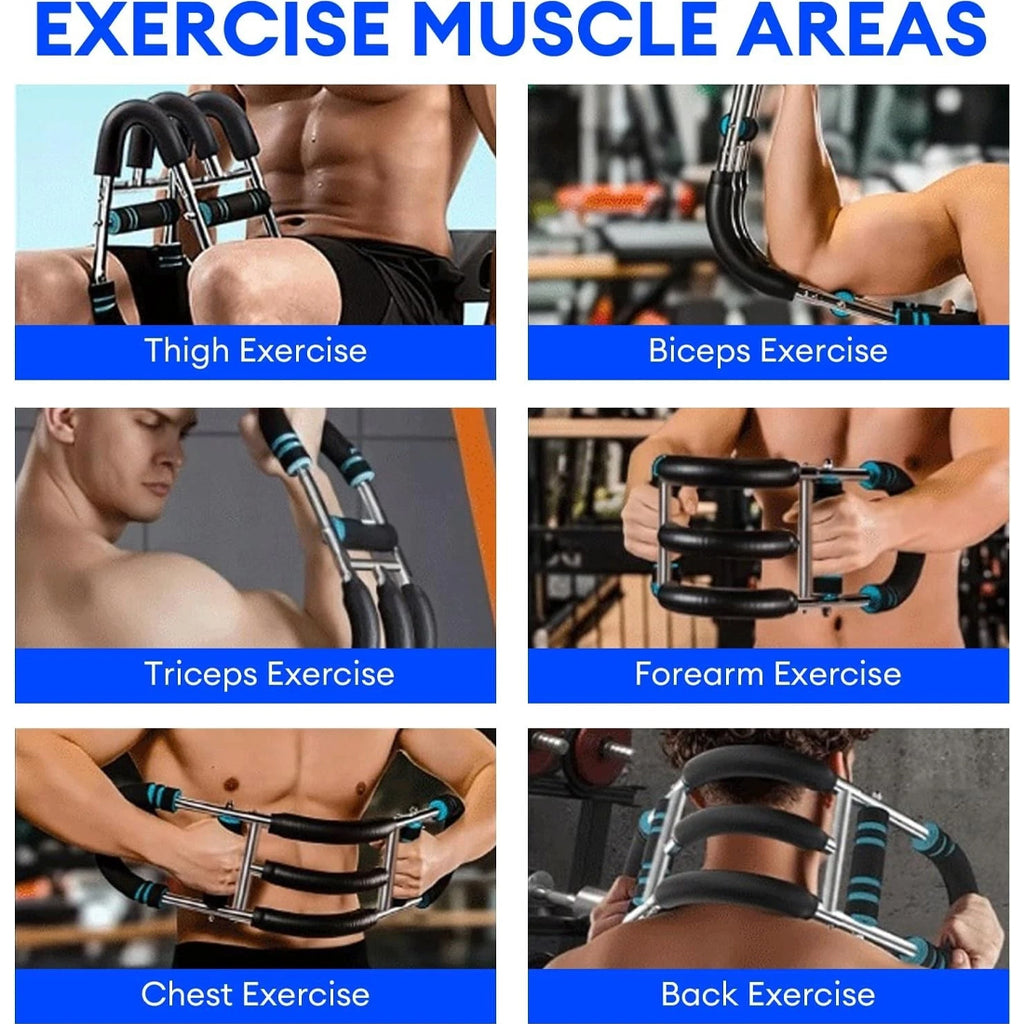 Shaker Twister Arm Trainer Workout Equipment Adjustable Chest Expander-Exerciser---Blue