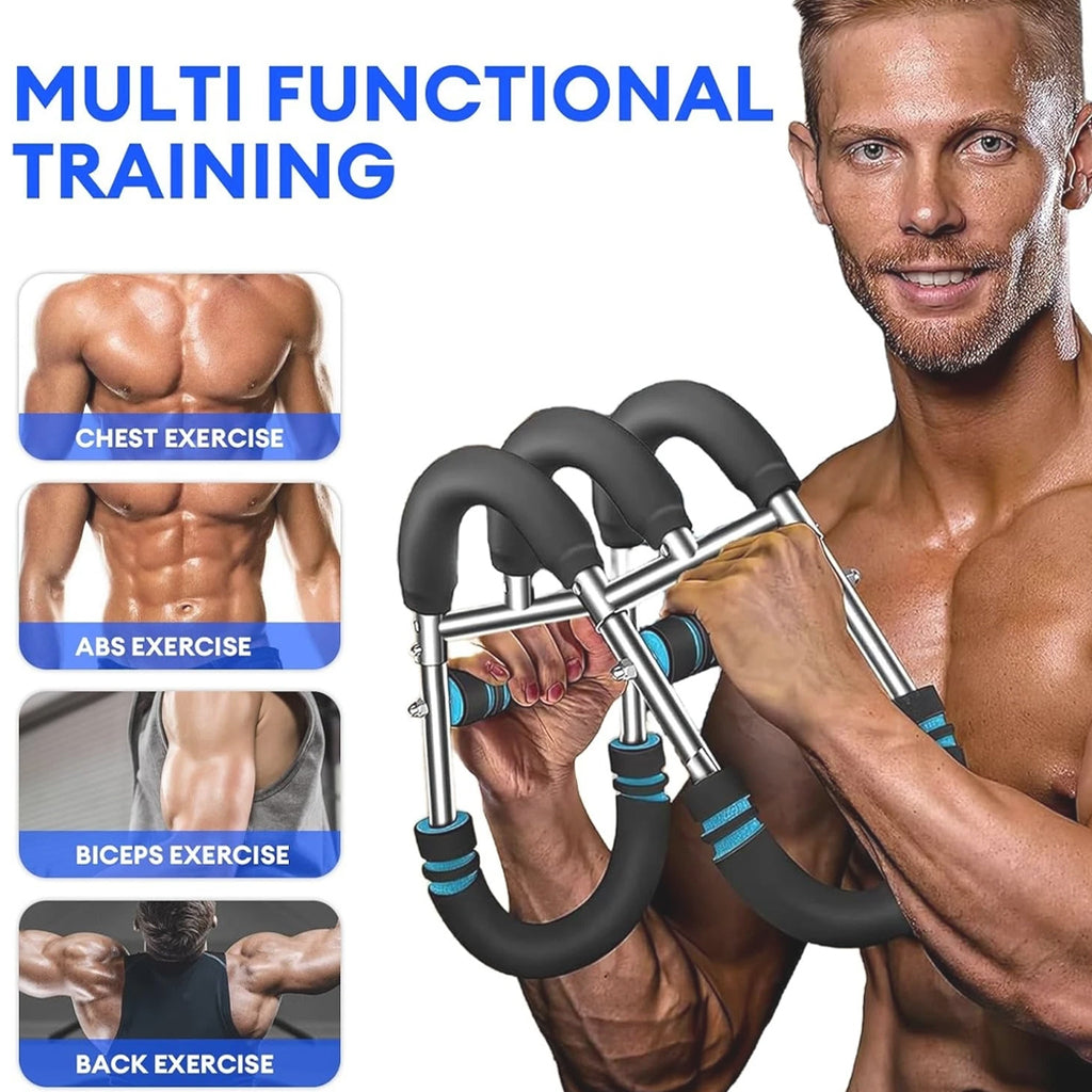 Shaker Twister Arm Trainer Workout Equipment Adjustable Chest Expander-Exerciser---Blue