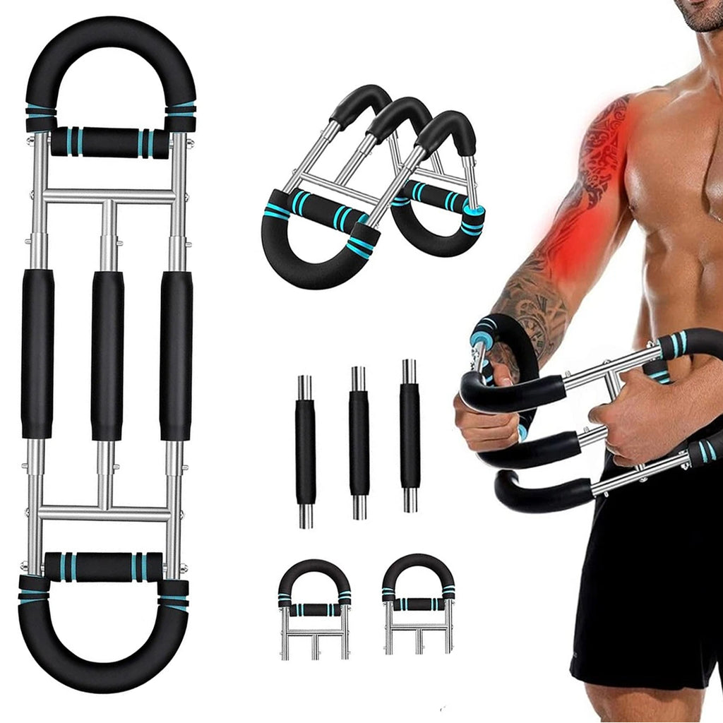Shaker Twister Arm Trainer Workout Equipment Adjustable Chest Expander-Exerciser---Blue