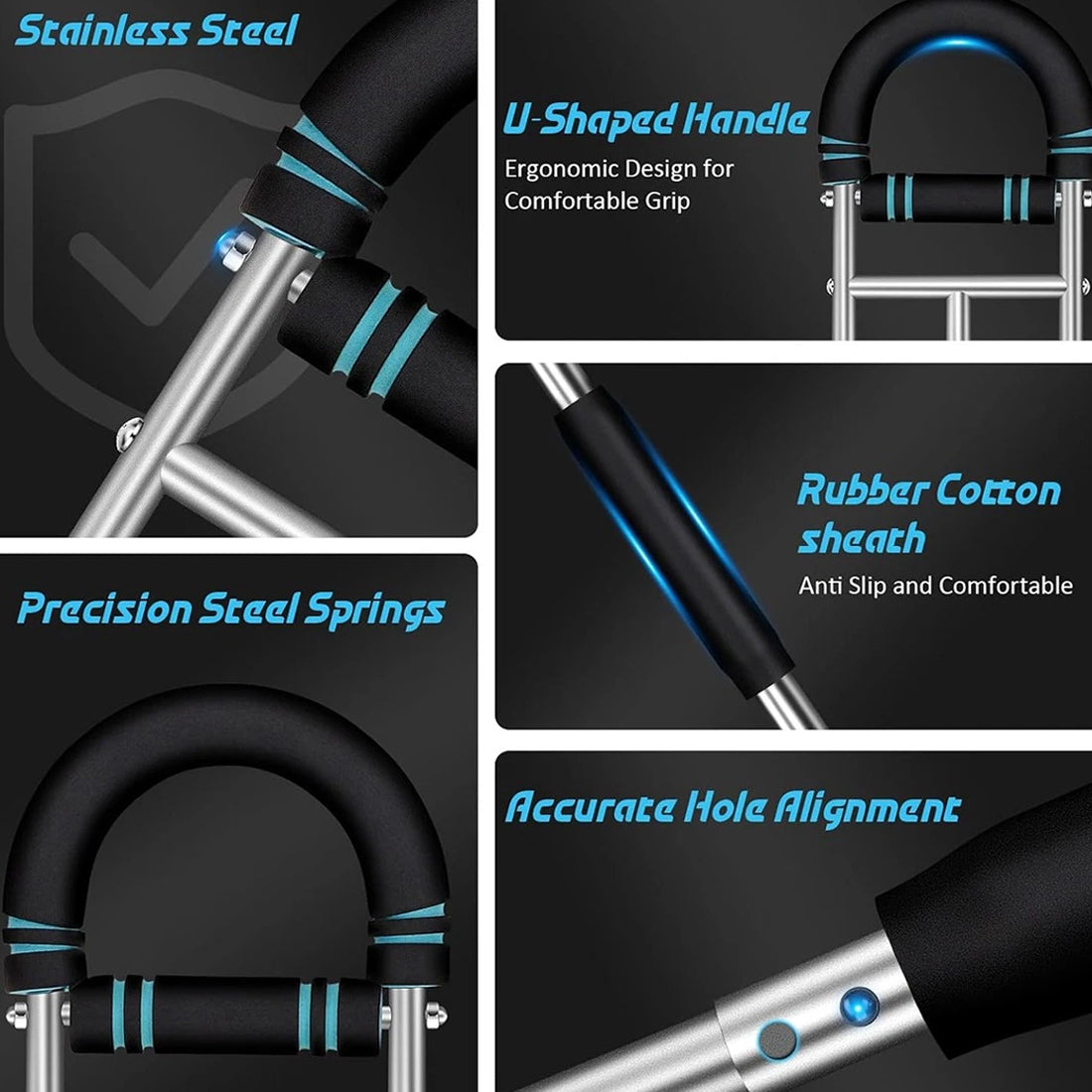 Shaker Twister Arm Trainer Workout Equipment Adjustable Chest Expander-Exerciser---Blue