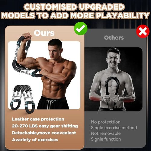 Shaker Twister Arm Trainer Workout Equipment Adjustable Chest Expander-Exerciser---Blue